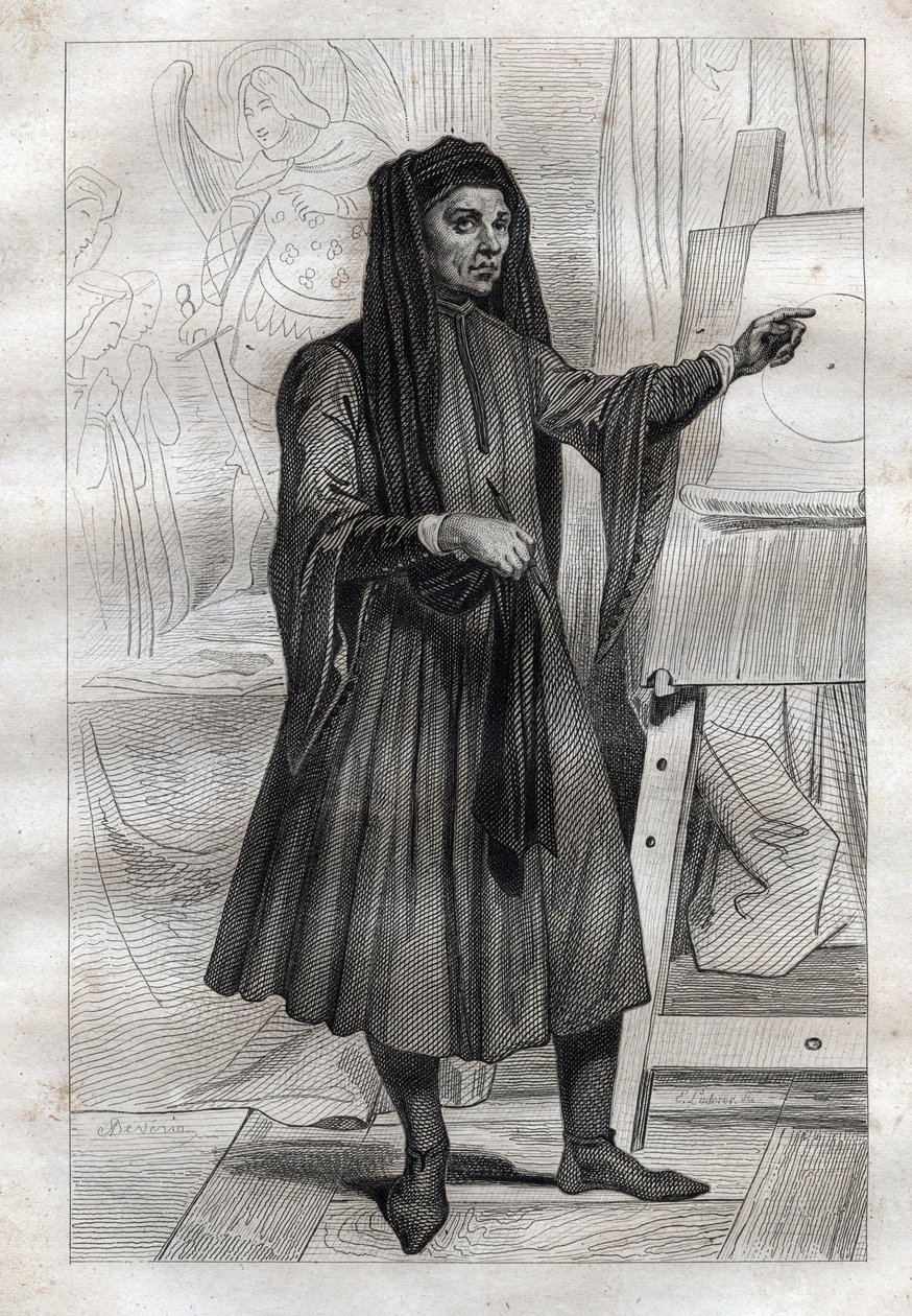 Portrait du peintre italien Giotto di Bondone (Ambrogiotto di Bondone). - French School