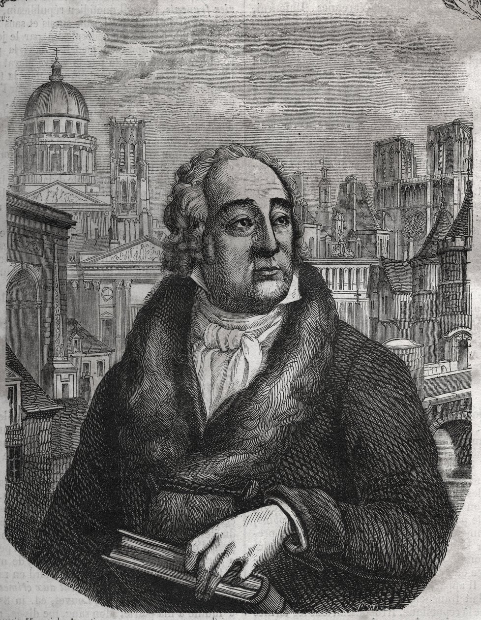 Portrait de Jacques-Antoine Dulaure (Jacques Antoine) (1755-1835) archéologue et historien français - Gravure dans « Histoire physique, civile et morale de Paris : depuis les premiers temps historiques jusqu
