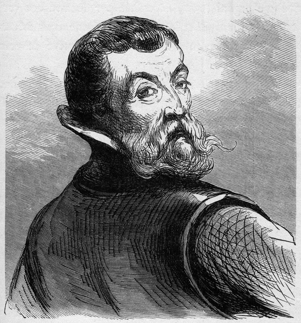 Portrait de Jacques Cartier (1491-1557). Navigateur et explorateur français. Gravure dans «La Marine et les colonies: commerce» - French School