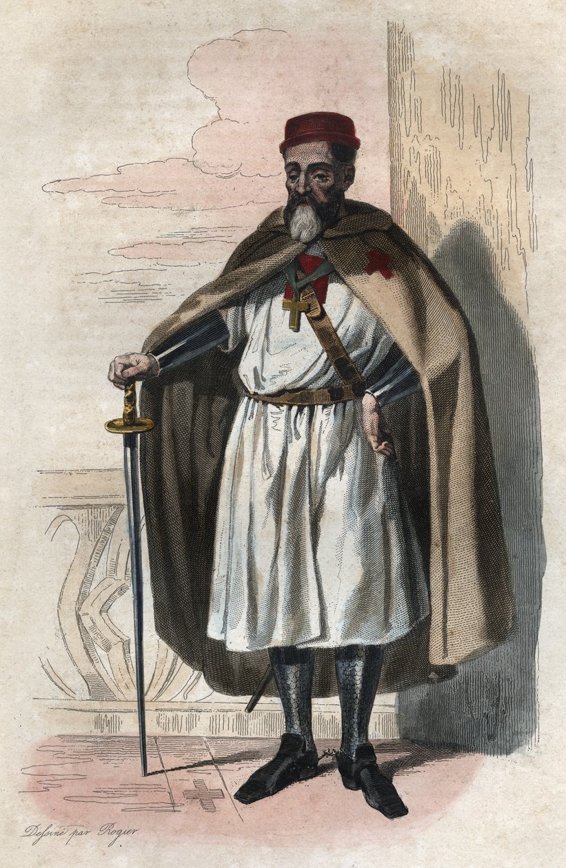 Portrait de Jacques de Molay (1243-1314), grand maître des Templiers - French School