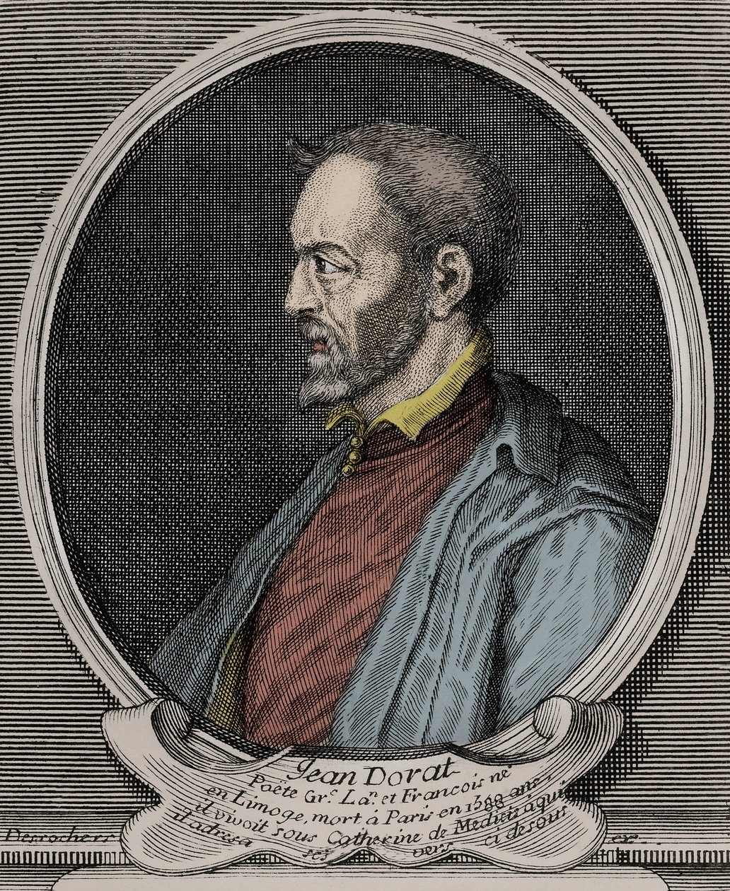 Portrait de Jean Dorat (Auratus de son vrai nom Jean Dinemandi) - French School