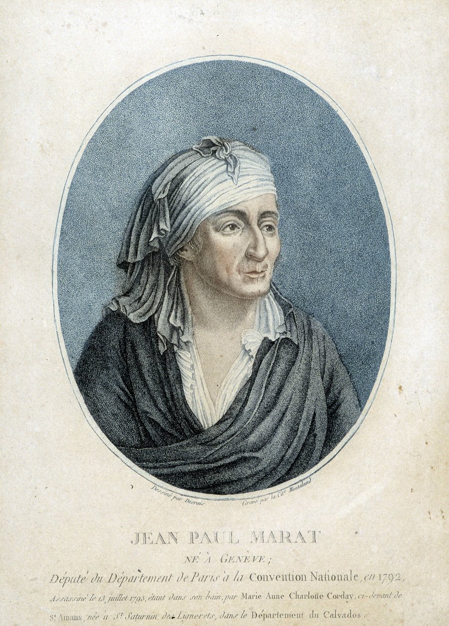 Portrait de Jean Paul Marat (1743-1793), médecin, publiciste et homme politique français - French School