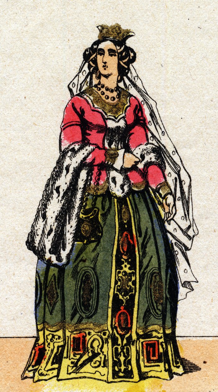 Portrait de Jeanne de Bourbon (1337-1378), épouse de Charles V de France. - French School