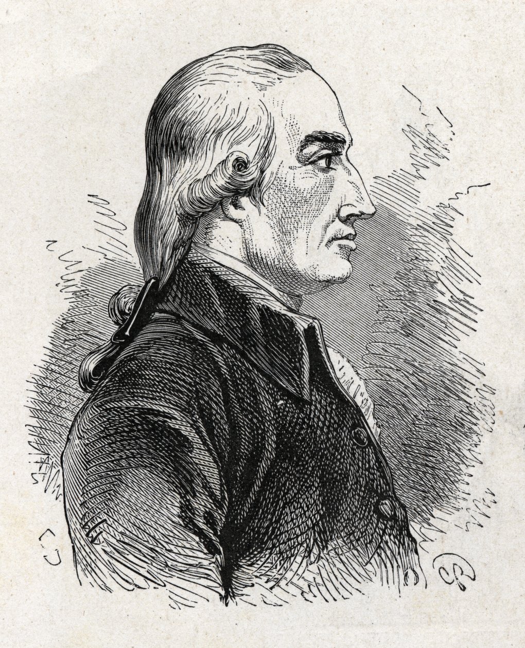 Portrait de Joseph Black (1761 - 1799), physicien et chimiste britannique (découverte de la magnésie) - dans « Album de la Science ; savants illustres ; Grandes découvertes » 1896 - French School