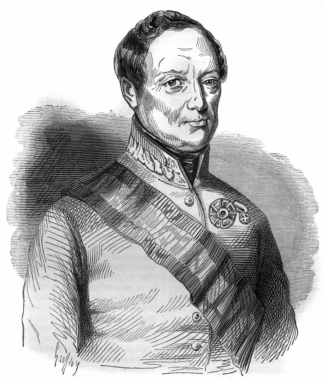 Portrait de Joseph Wenzel Radetzky von Radetz (ou Comte Joseph Radetzky) (1766-1858) maréchal autrichien. Gravure dans « Histoire des Papes-Rois-Reines et Empereurs à travers les siècles » par Maurice Lachatre - French School