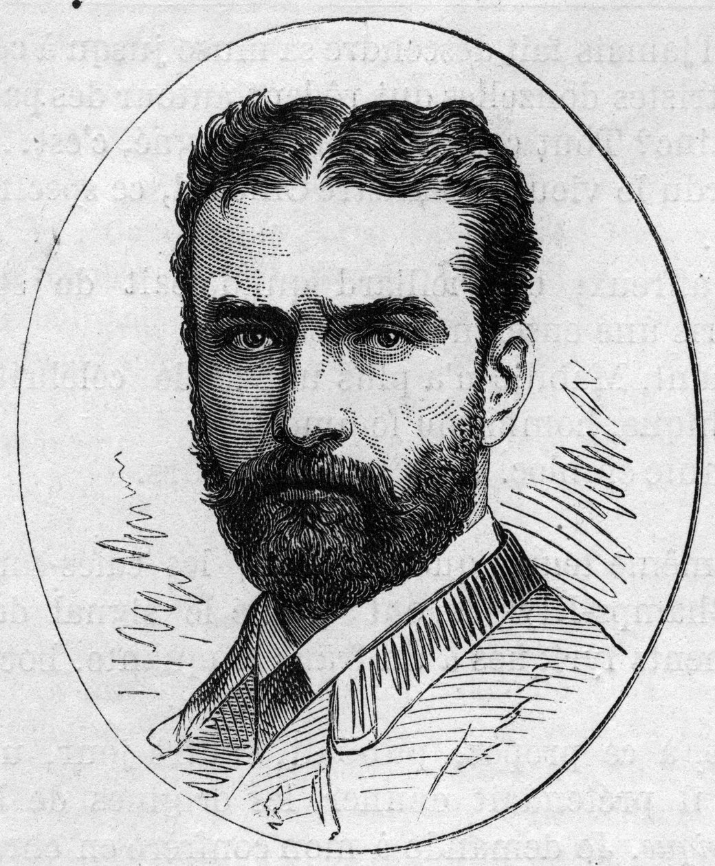 Portrait de Léon Bonnat (1833-1822), peintre français. Gravure dans « Le Monde Illustré » n°890 du 2 mai 1874 - French School