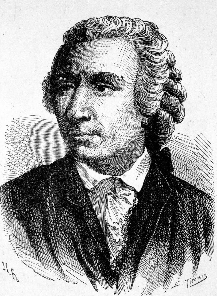 Portrait de Léon (Leonhard) Euler (1707 - 1783), mathématicien suisse - dans « Album de la Science; savants illustres; Grandes découvertes » 1896. - French School