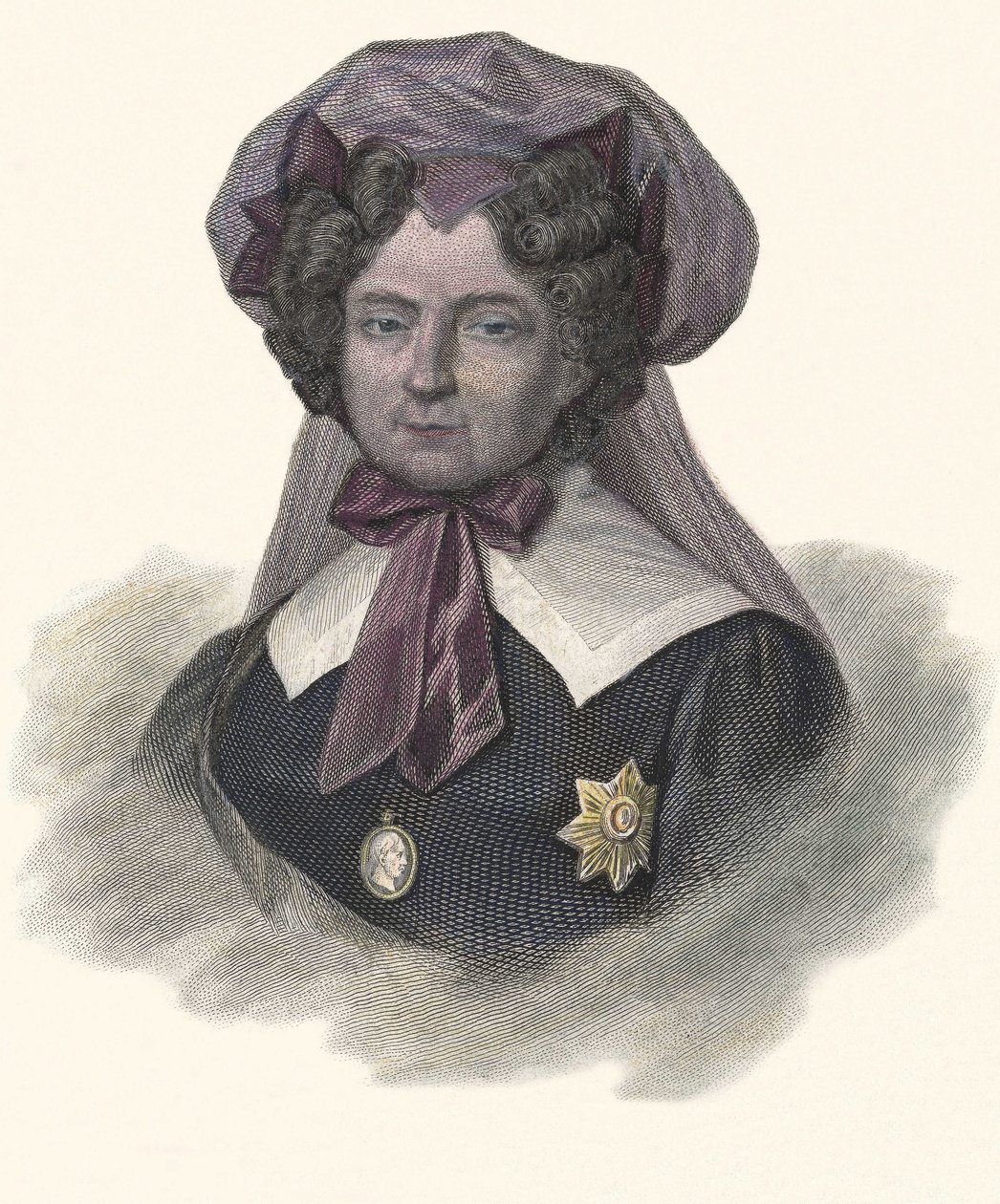 Portrait de Maria Federovna, princesse de Wurtemberg (1759-1828), impératrice de Russie. Dans « Portraits d