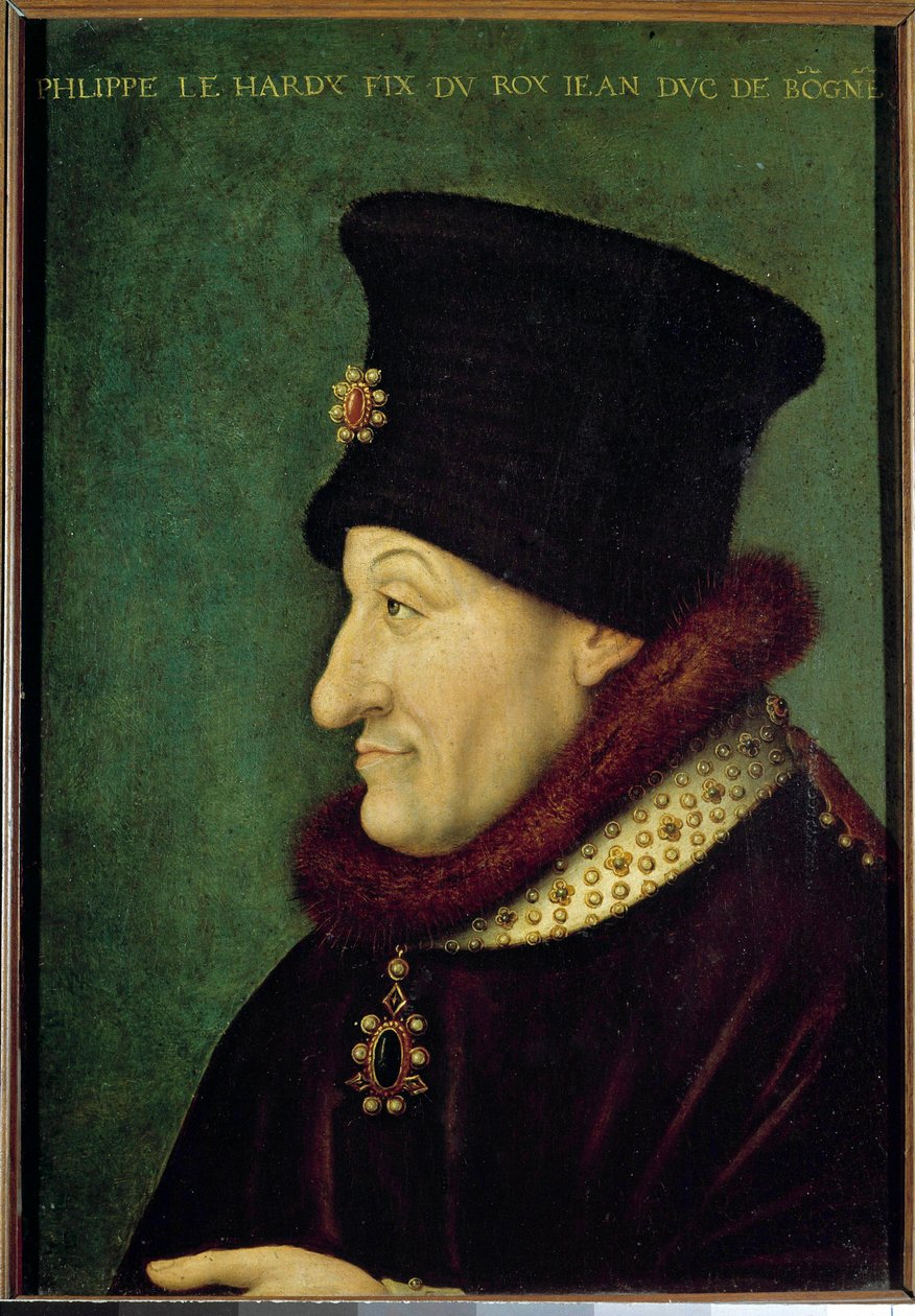 Portrait de Philippe II le Hardi (1342-1404) Duc de Bourgogne en 1363 - French School