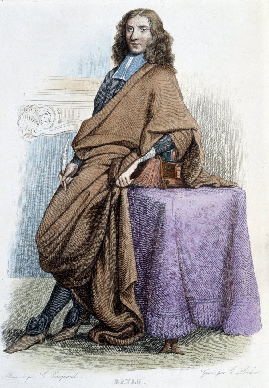 Portrait de Pierre Bayle, philosophe et écrivain français (1647-1706) - dans « Le Plutarque français », par Mennechet - French School