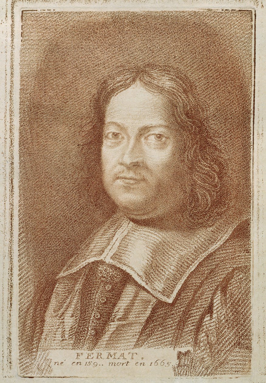 Portrait de Pierre de Fermat (1601-1665) de Histoire des Mathématiciens par Alexandre Saverien, milieu du 18e siècle - French School