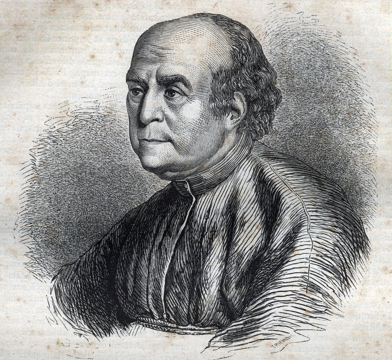 Portrait du Pape Nicolas V (1398-1455) Gravure dans "Histoire des Papes" (...) Crimes des Reines, Rois et Empereurs à travers les siècles" par Maurice Lachatre - French School