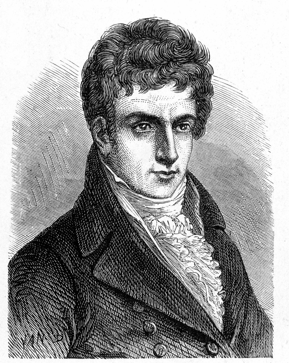 Portrait de Robert Fulton (1765 - 1815), mécanicien américain qui a construit le premier sous-marin à hélice - dans « Album de la Science; savants illustres; Grandes découvertes » 1896 - French School
