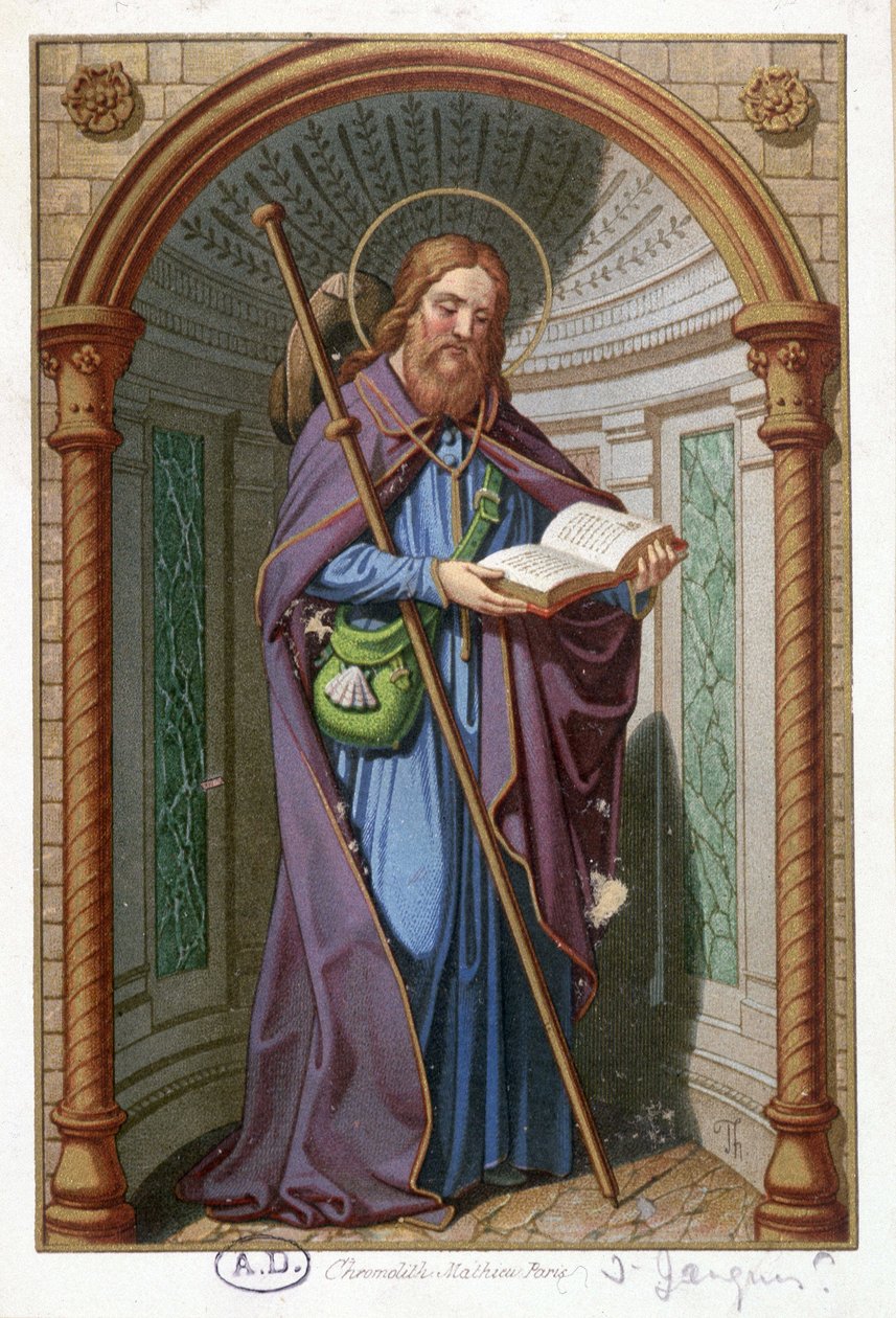 Portrait de Saint Jacques le Majeur lisant, France 19e siècle - French School