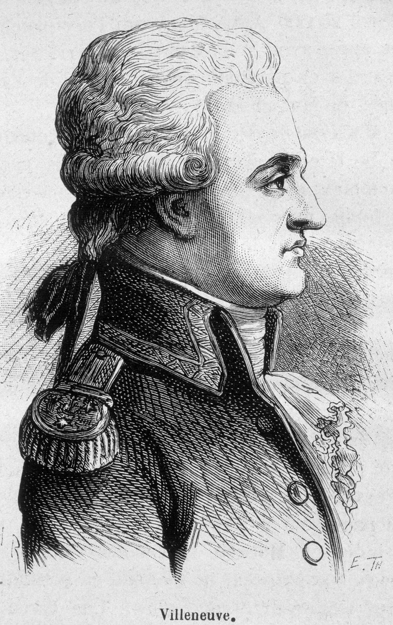 Portrait de Villeneuve, amiral français (1763 - 1806), il a commencé la bataille de Trafalgar, qui fut un désastre, puis s