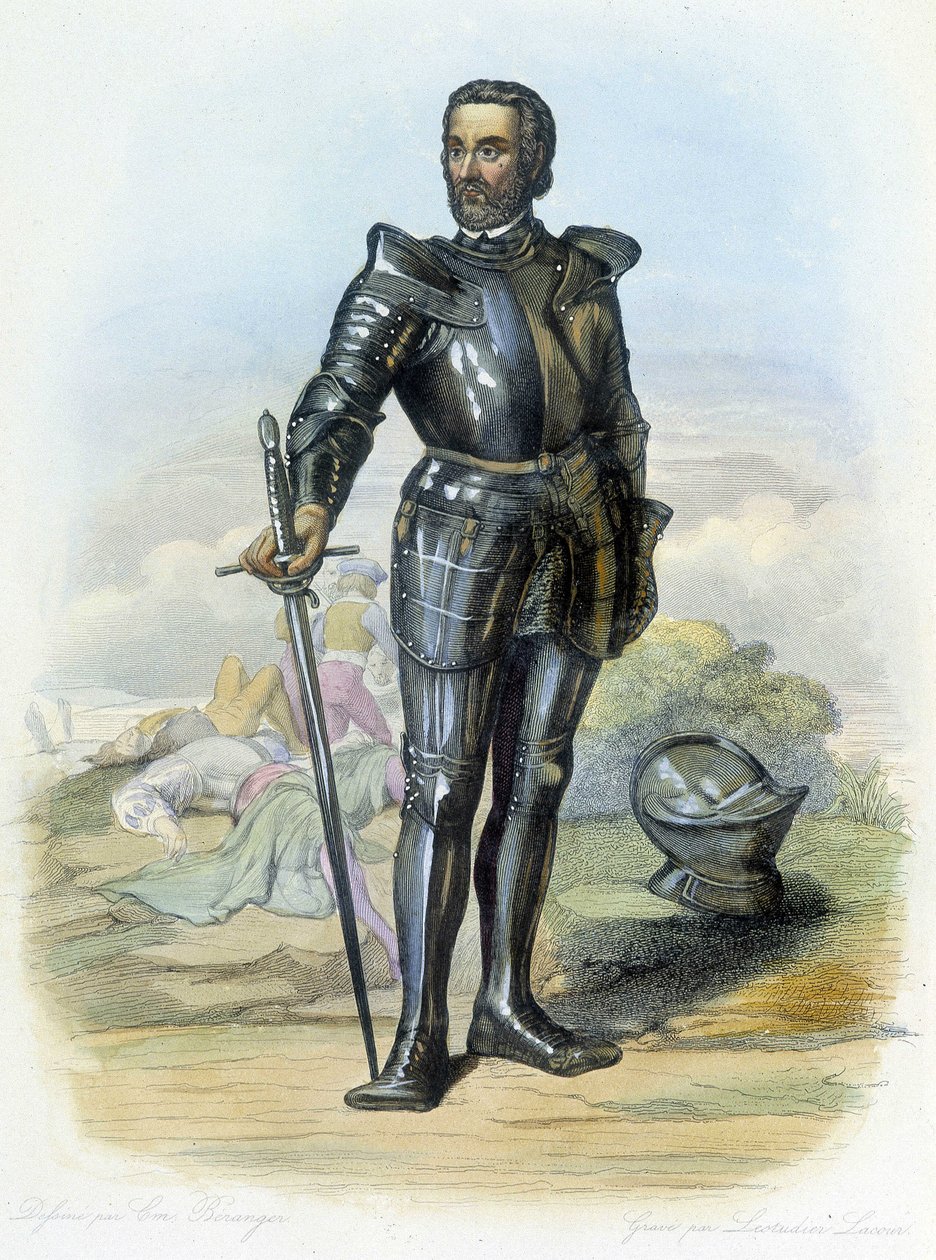 Portrait du Chevalier Bayard (1475-1524) - dans « Le Plutarque français », par Mennechet - French School