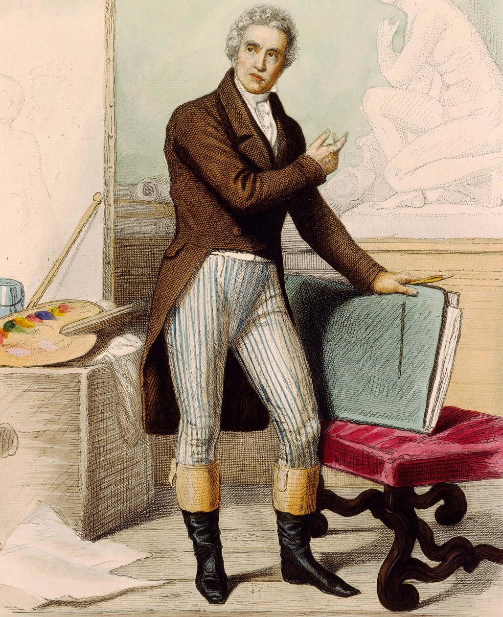 Portrait du peintre Jacques-Louis David - French School