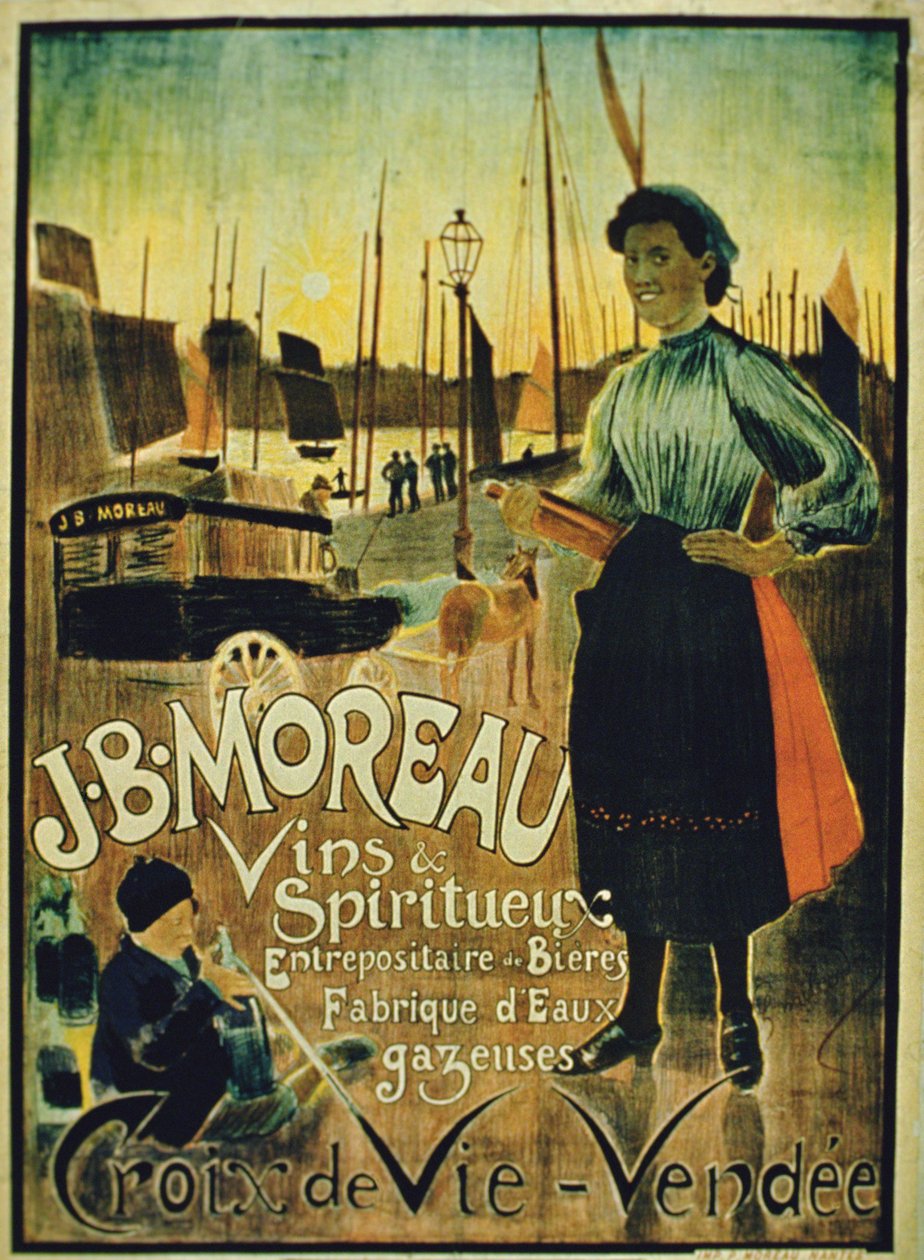 Affiche publicitaire pour Croix de Vie, fabriquée par J.B. Moreau, Vendée - French School
