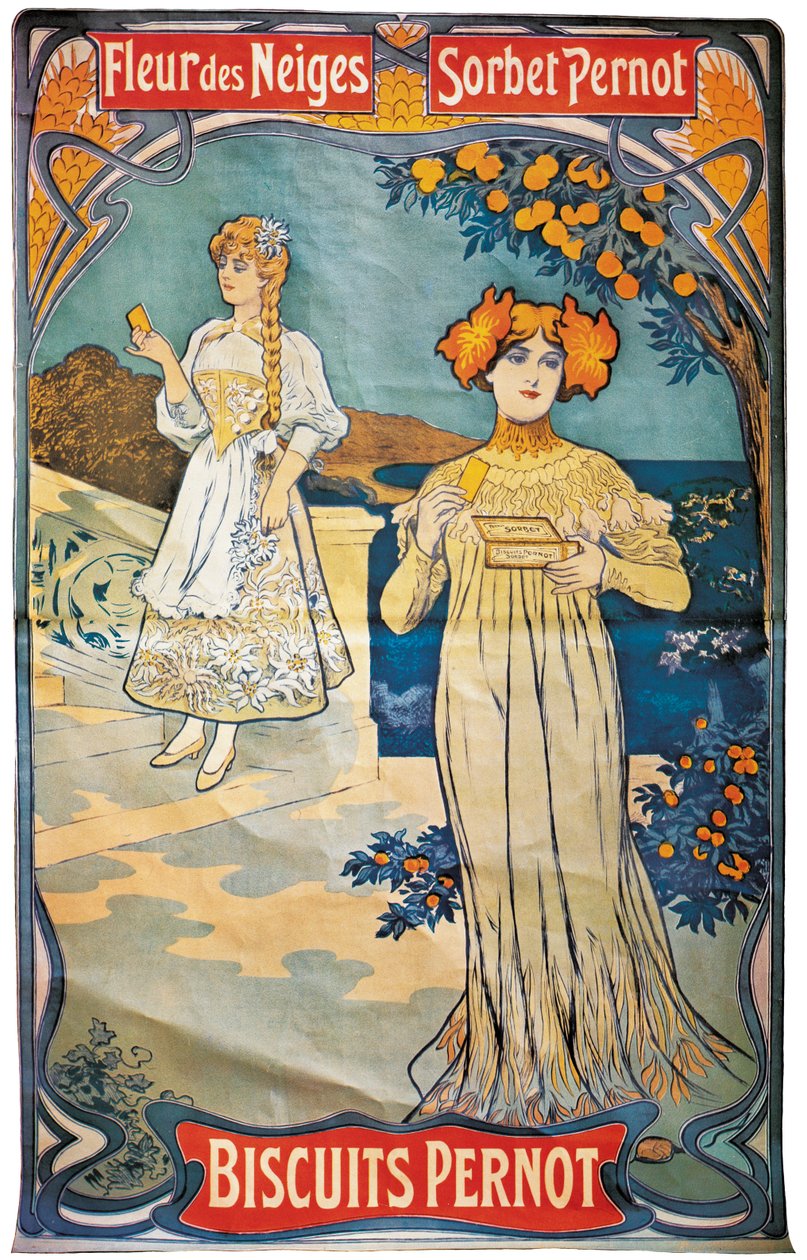 Affiche publicitaire pour les biscuits Pernod, 1897 - French School