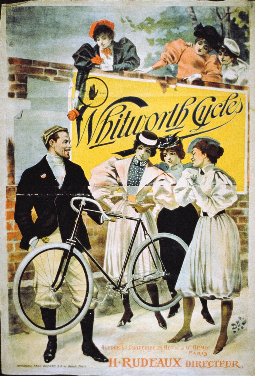 Affiche publicitaire pour les cycles Whitworth, Paris - French School