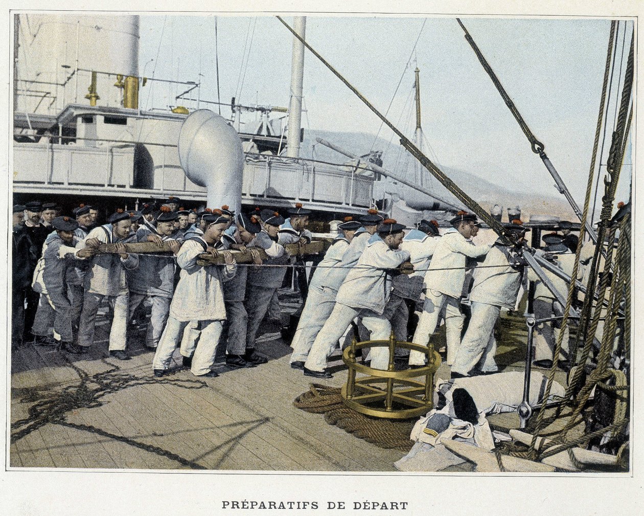 Préparatifs de départ - dans « Album militaire - Marine : La vie à bord » - French School