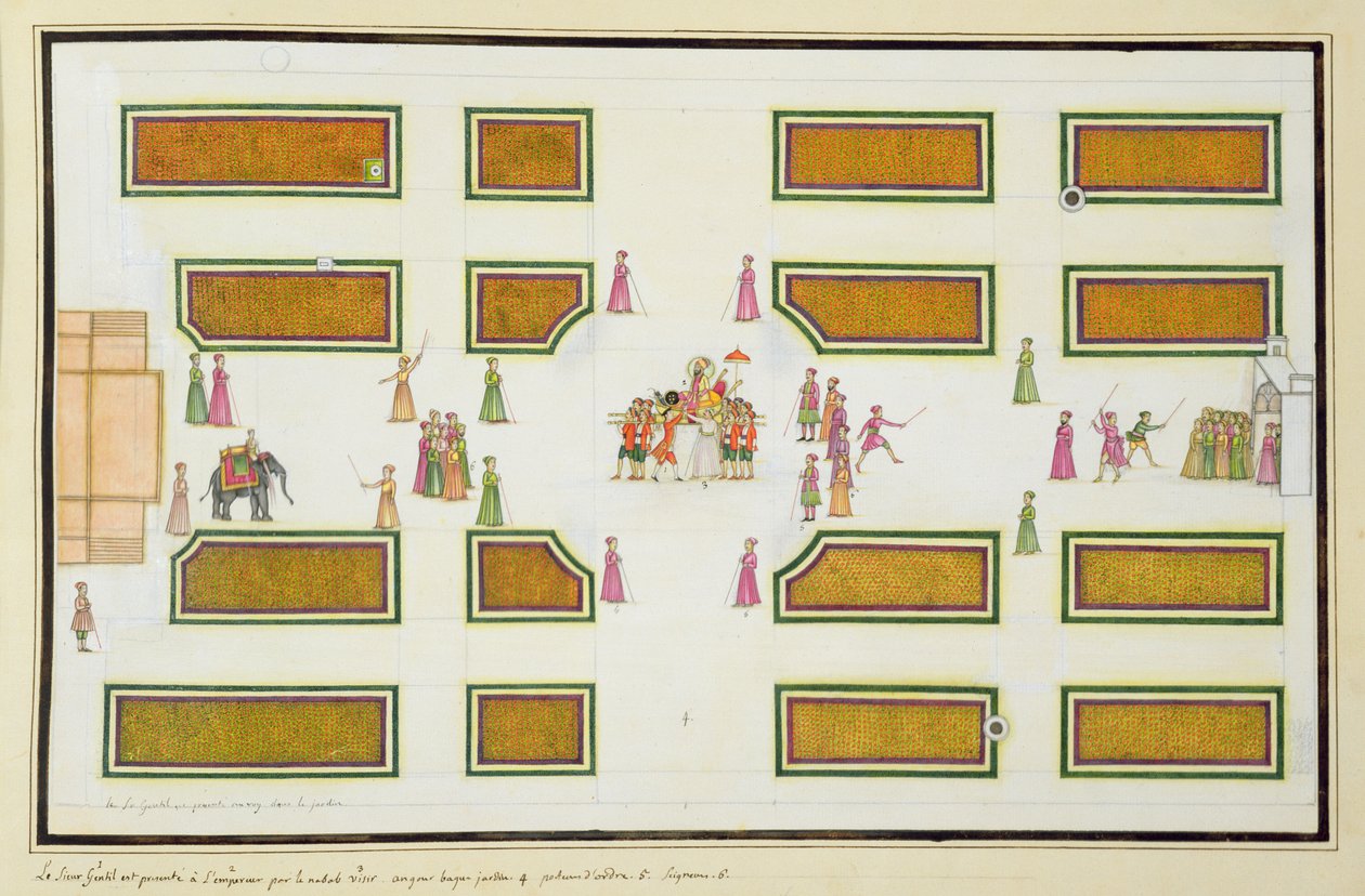 Présentation de Gentil par Nawab Shuja ud-Daula à l