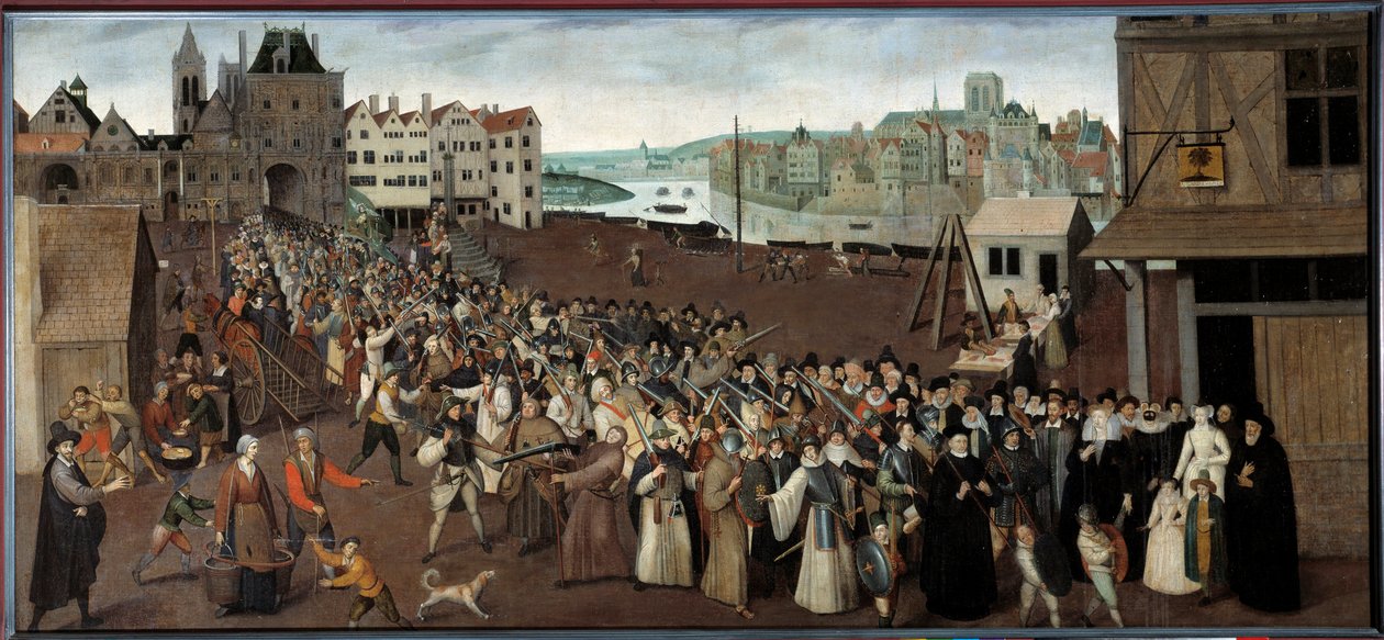 Procession de la Ligue sur la Place de Grève quittant l