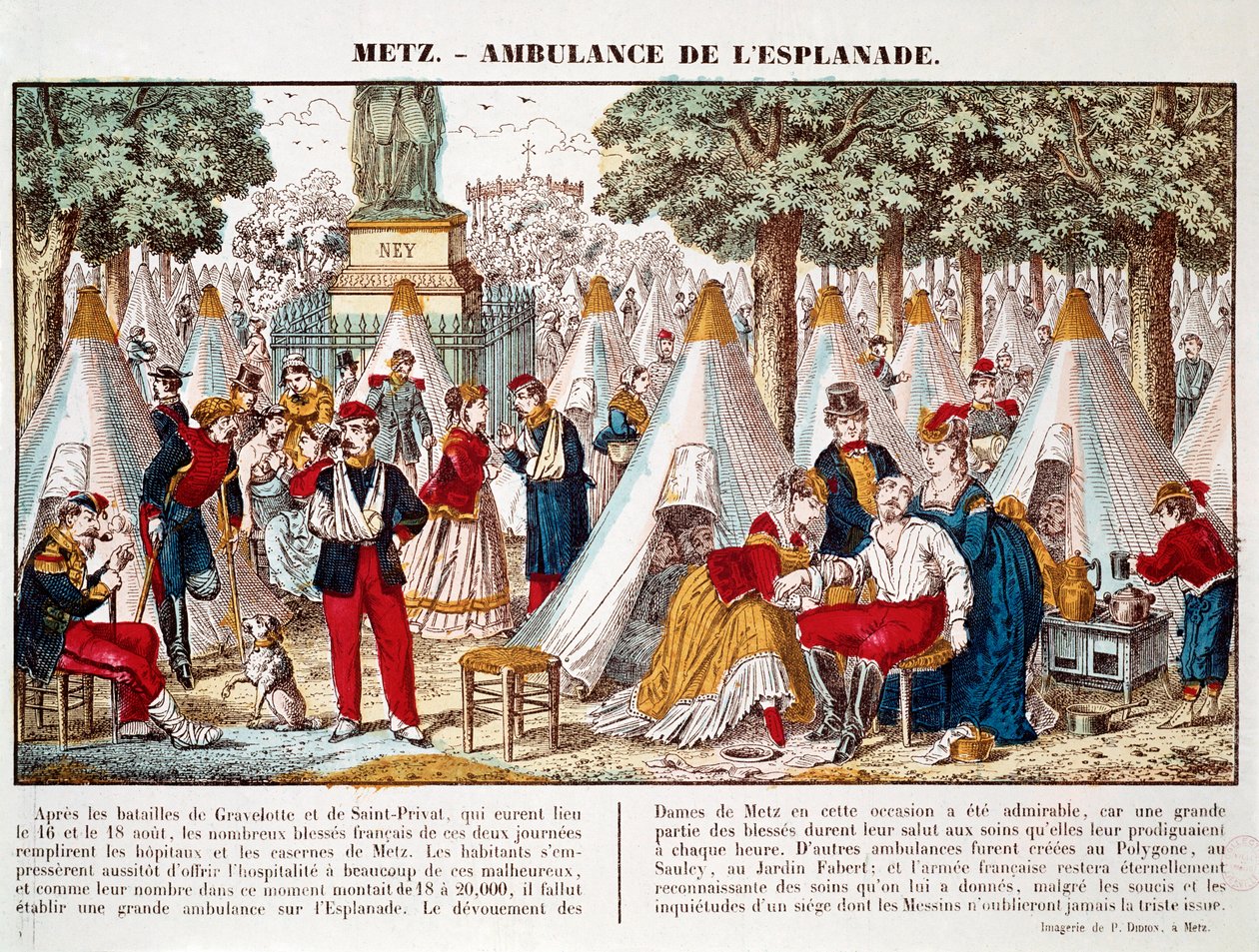 Guerre prussienne : une ambulance installée sur l