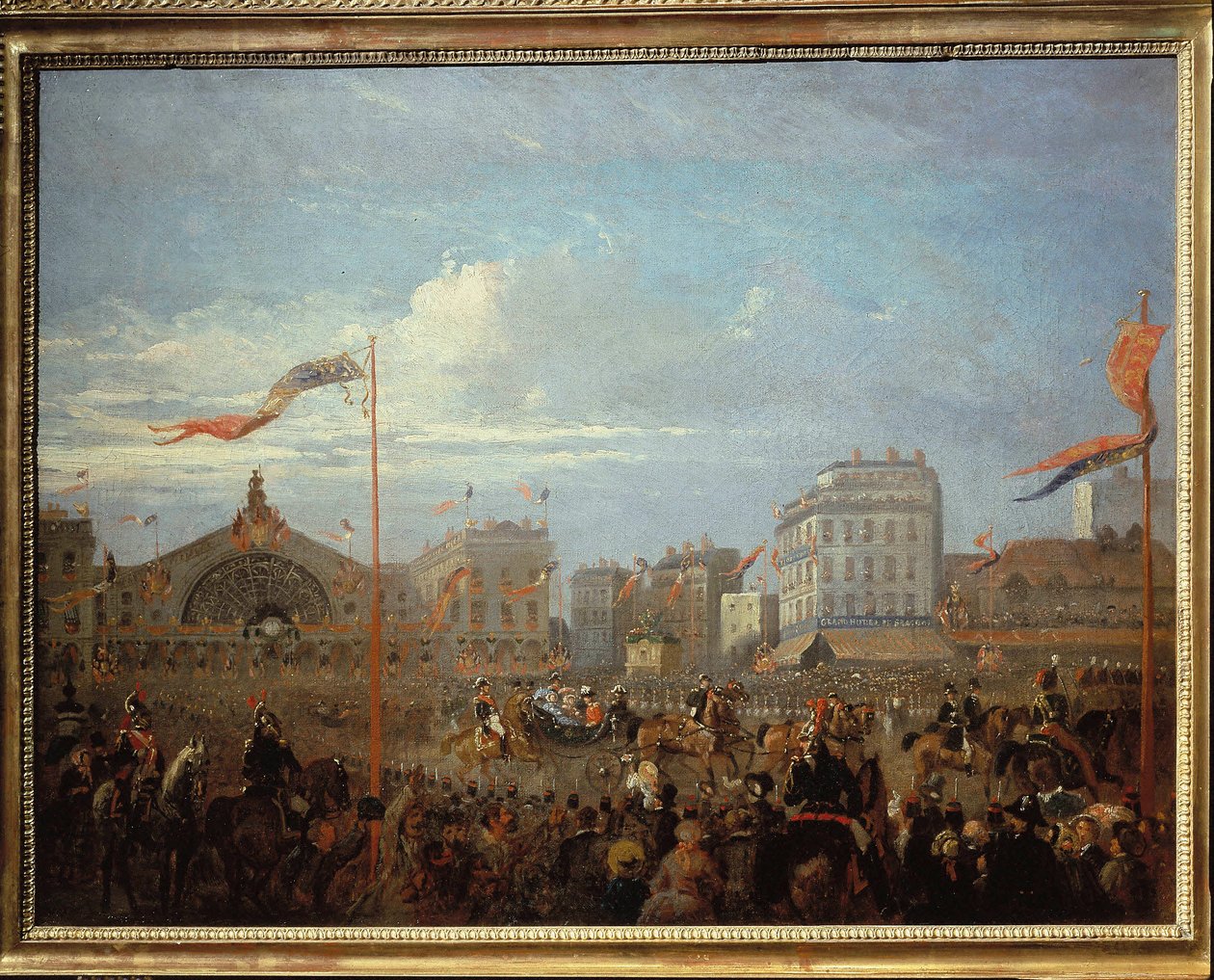 La reine Victoria (1819-1901) arrivant à la Gare de l