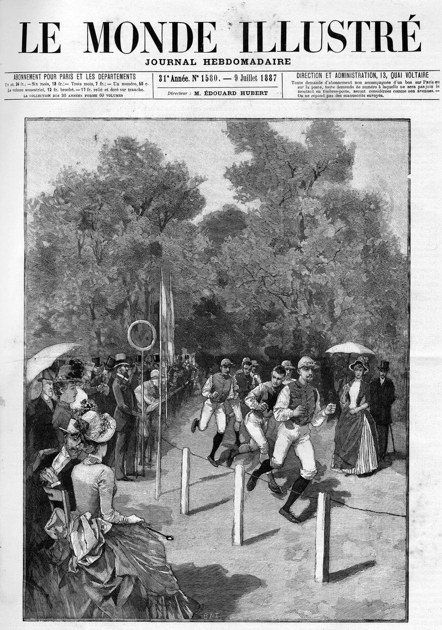 Course du Racing Club au Bois de Boulogne en 1887. - French School