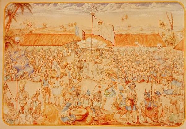 Réception donnée par le Roi du Dahomey pour les envoyés français - French School
