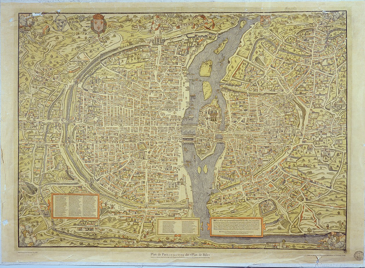Reproduction de la carte de Bâle de Paris, produite à l