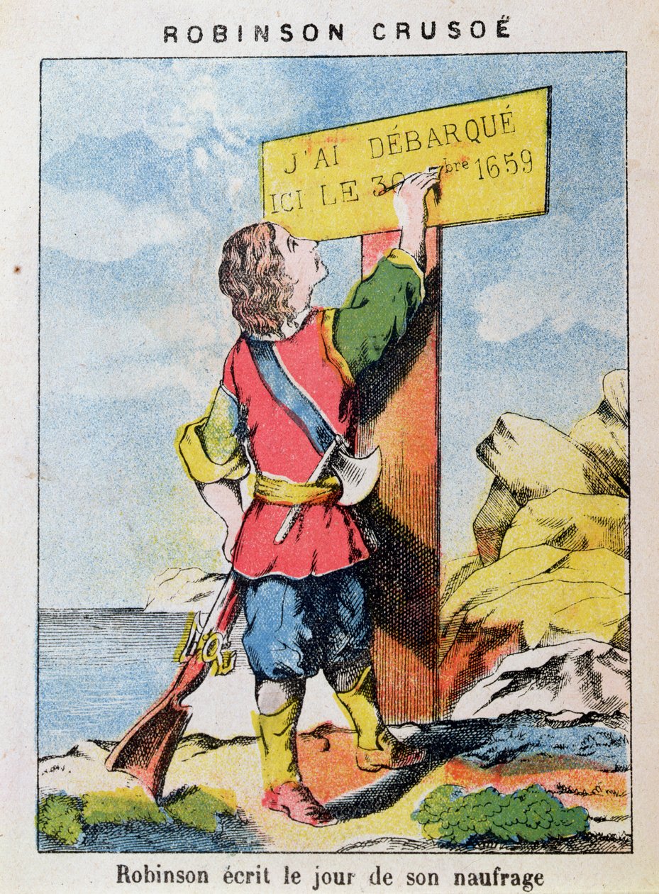 Robinson Crusoé écrit la date du naufrage - French School