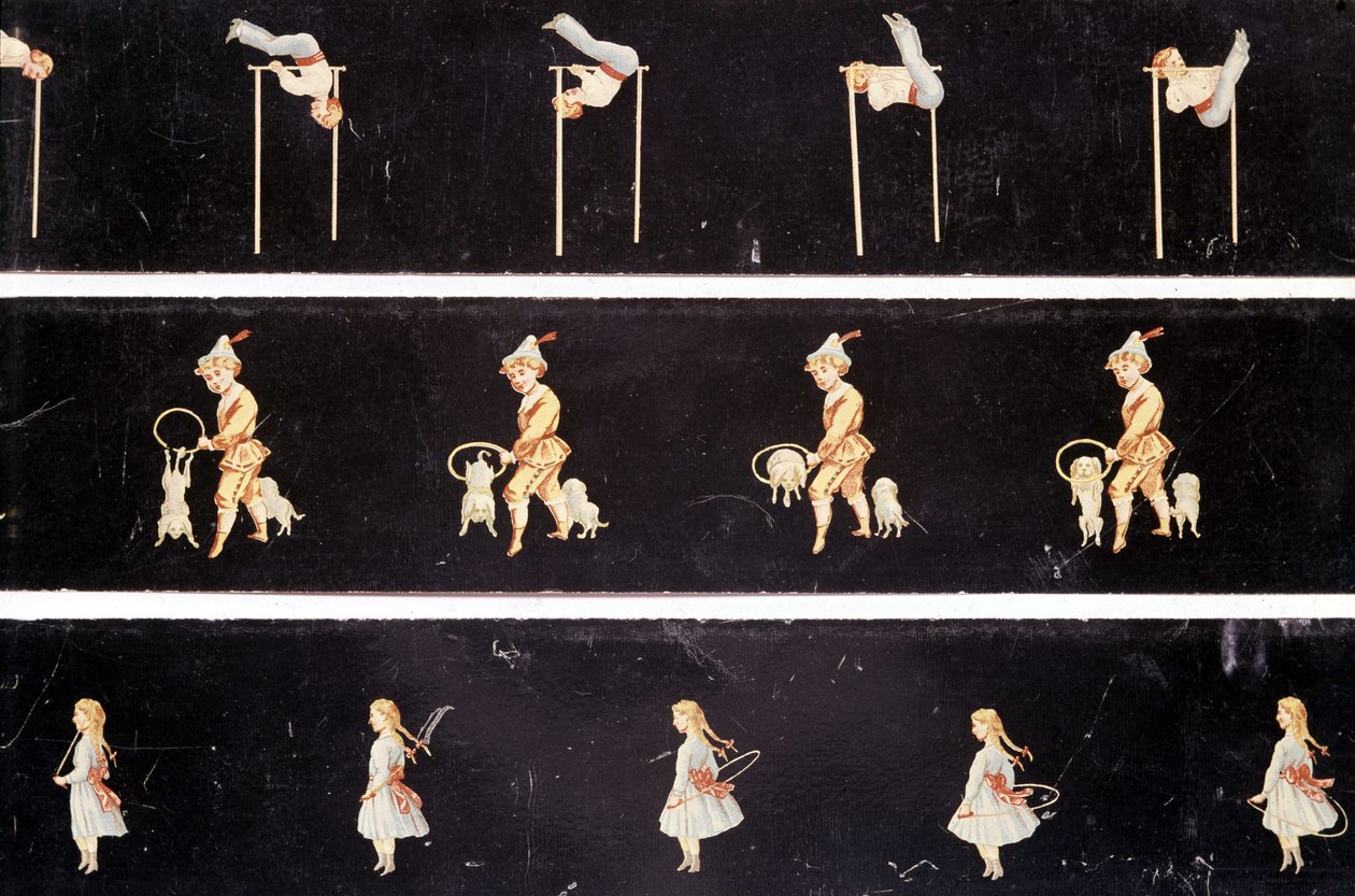 Rouleau du praxinoscope par Émile Reynaud inventé en 1877 - French School