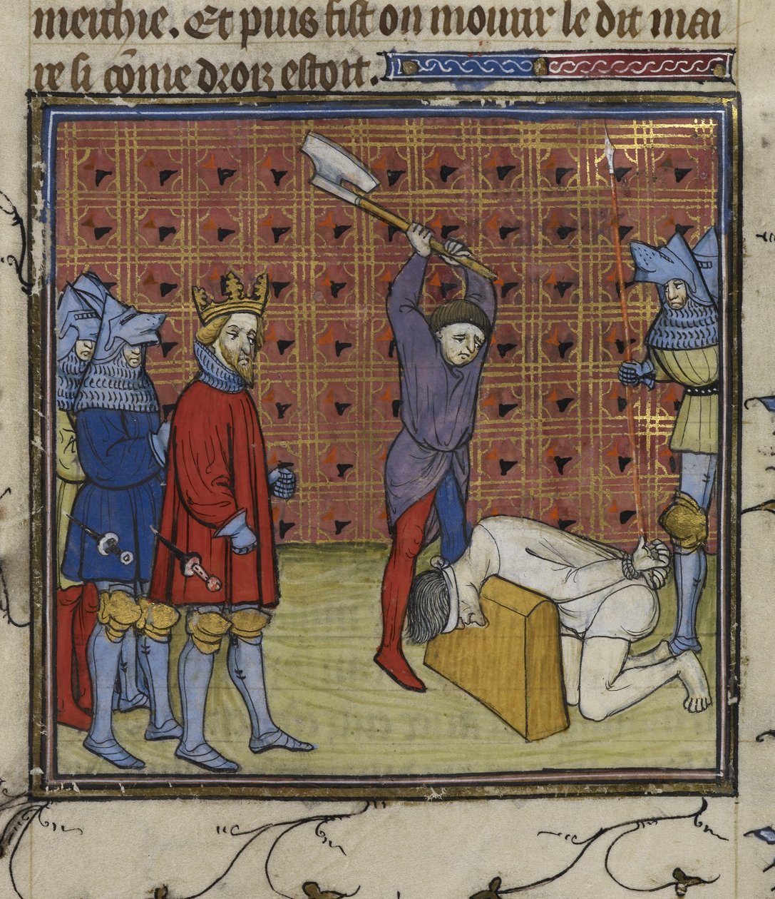 Les chefs de la révolte des Jacqueries contre la noblesse française décapités sur ordre du roi de Navarre, des 