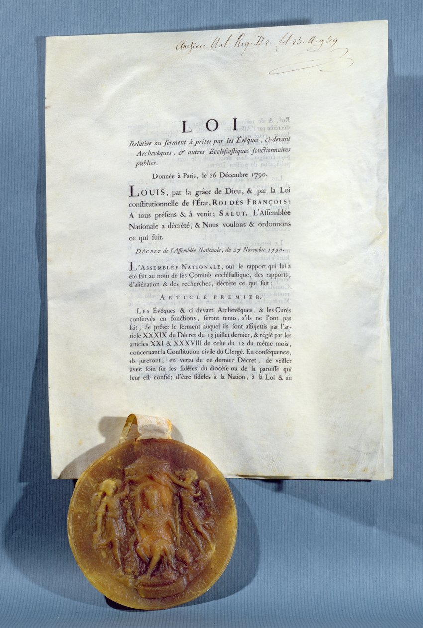 Décret royal de Louis XVI affirmant l