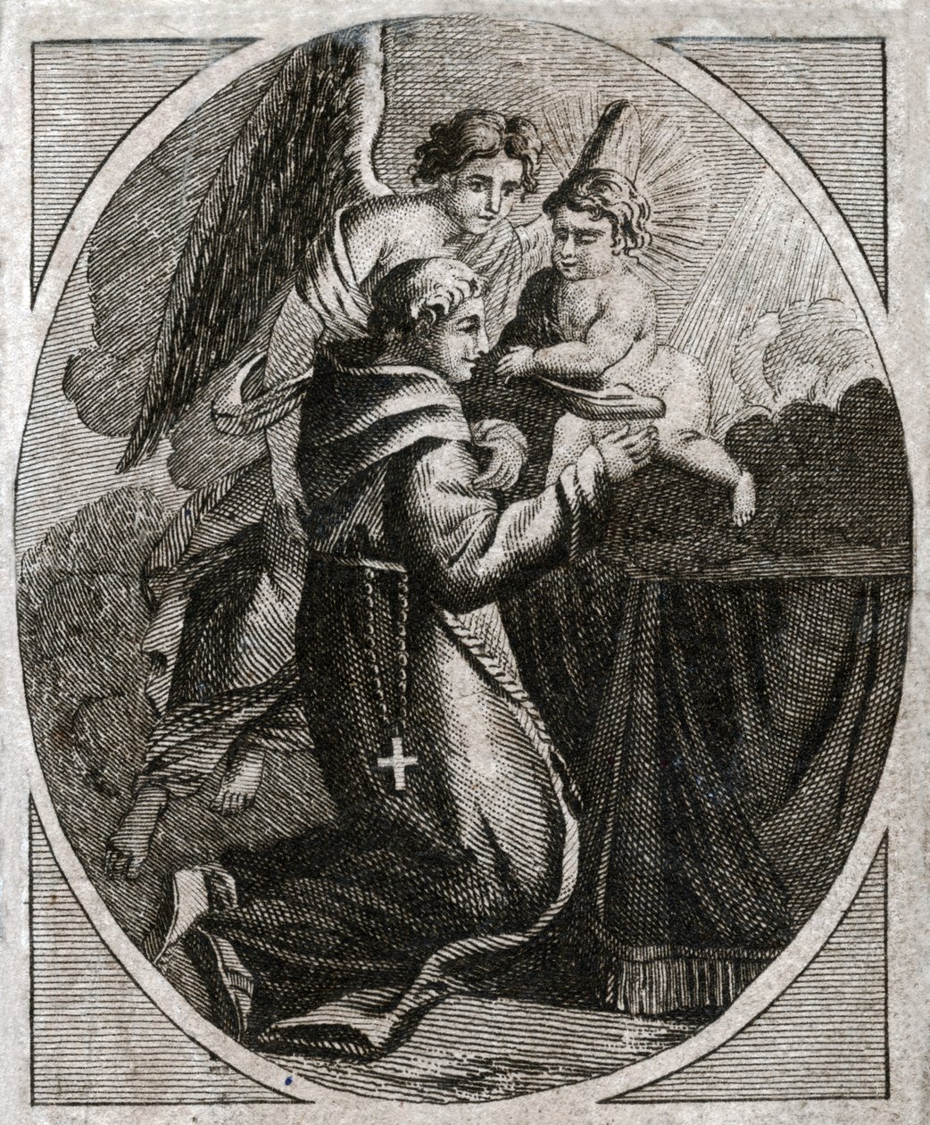 Saint Antoine de Padoue (gravure début XIXe siècle) - French School