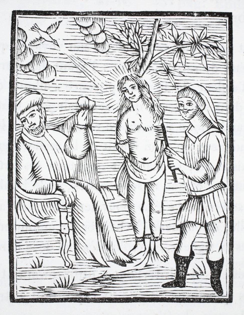 Sainte Reine est torturée, sa peau déchirée par des peignes de fer, sur l