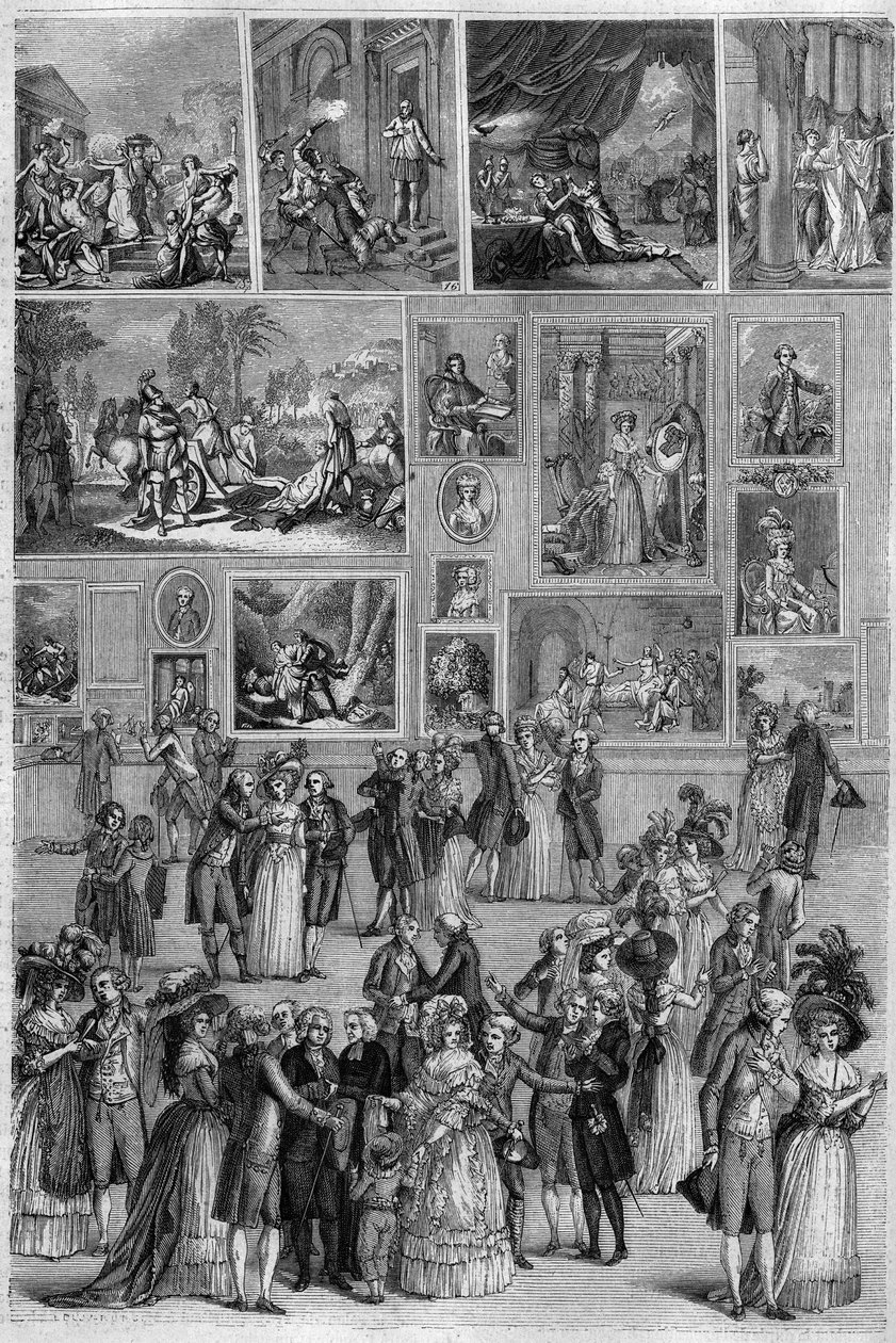 Salon de 1787 : vue du Salon Carré au Louvre lors de l