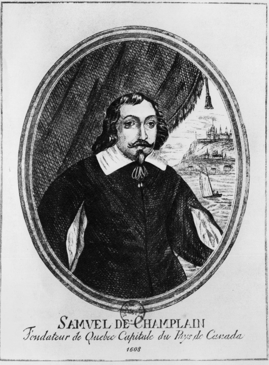 Samuel de Champlain (1570-1635), gravure anonyme - French School