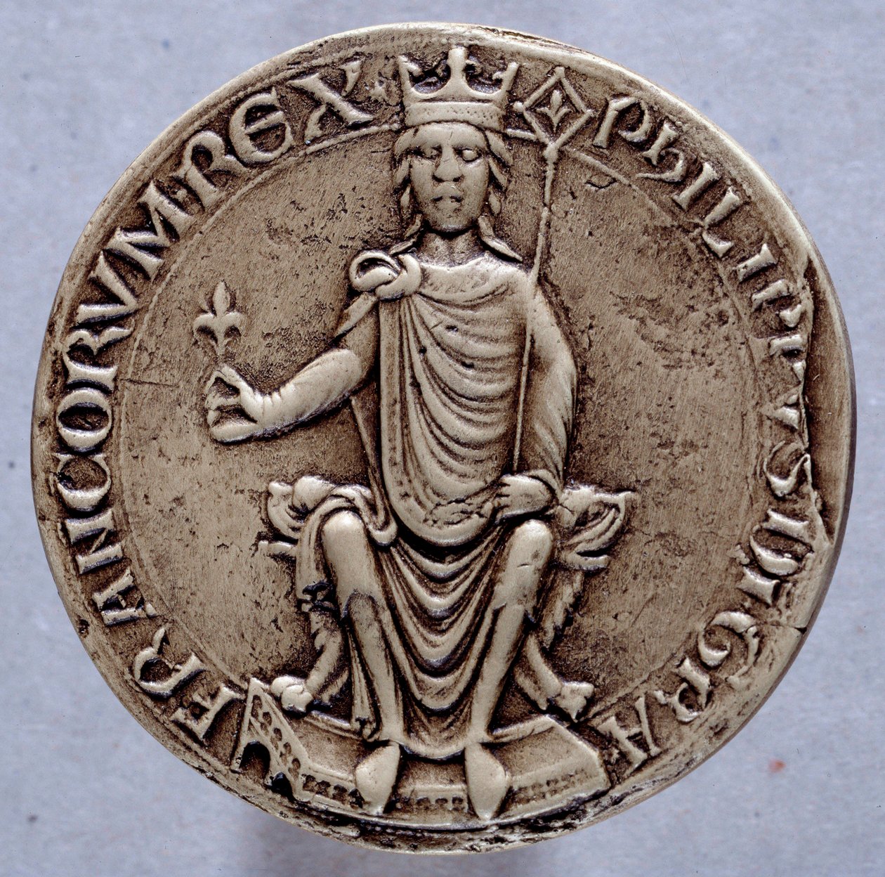 Sceau du roi Philippe II dit Philippe Auguste (1165-1223) XIIIe siècle Paris, Archives Nationales - French School