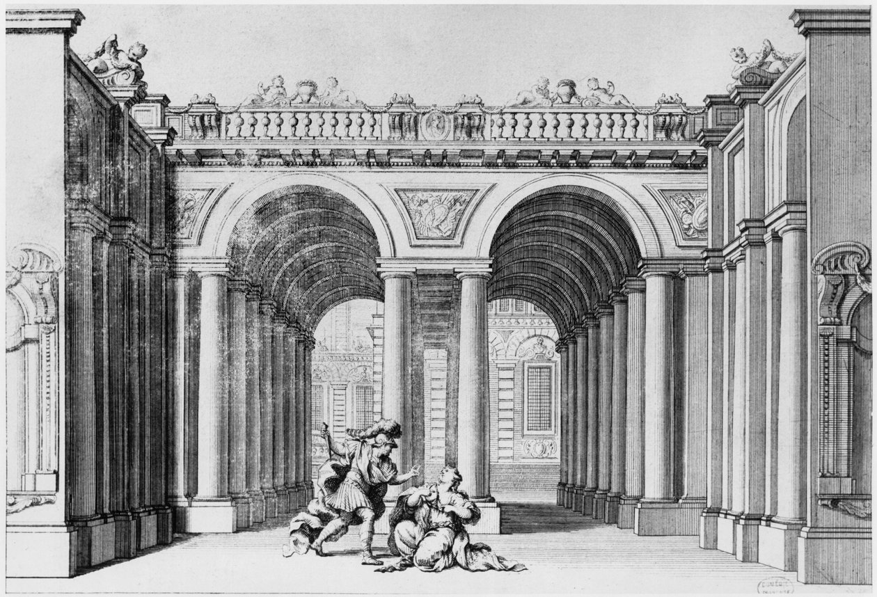 Décor de scène pour une pièce non identifiée - French School