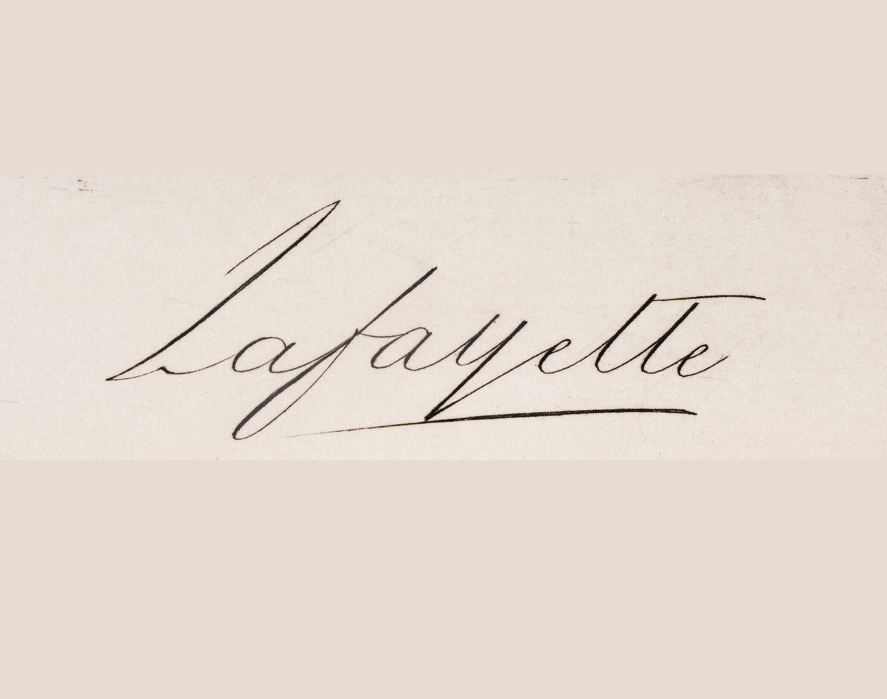 Signature de Marie-Joseph-Paul-Yves-Roch-Gilbert du Motier, Marquis de Lafayette - French School