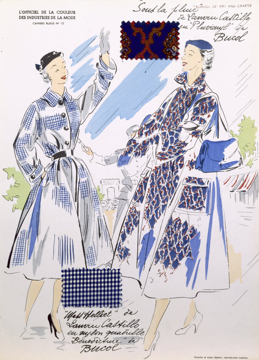Croquis et échantillons de tissus, de 