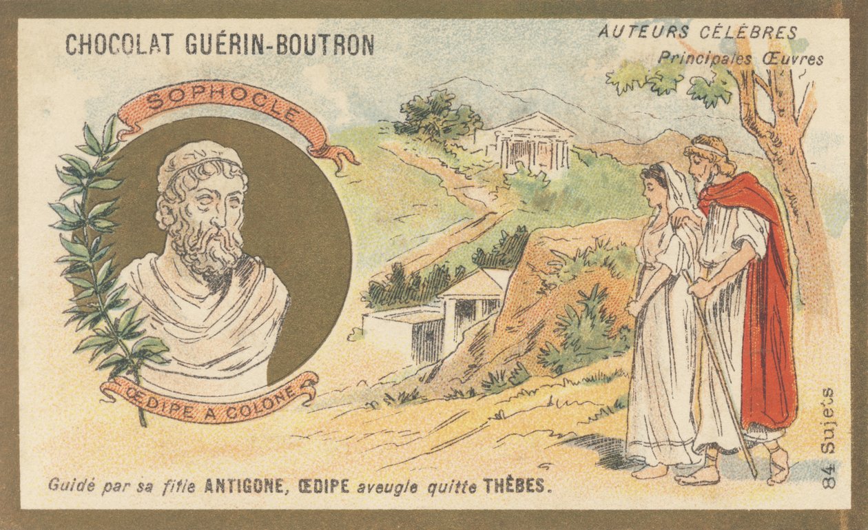 Sophocle (495 av. J.-C.-406 av. J.-C.), tragédien grec, auteur de « Œdipe à Colone », pièce jouée posthumément en 401 av. J.-C. - French School