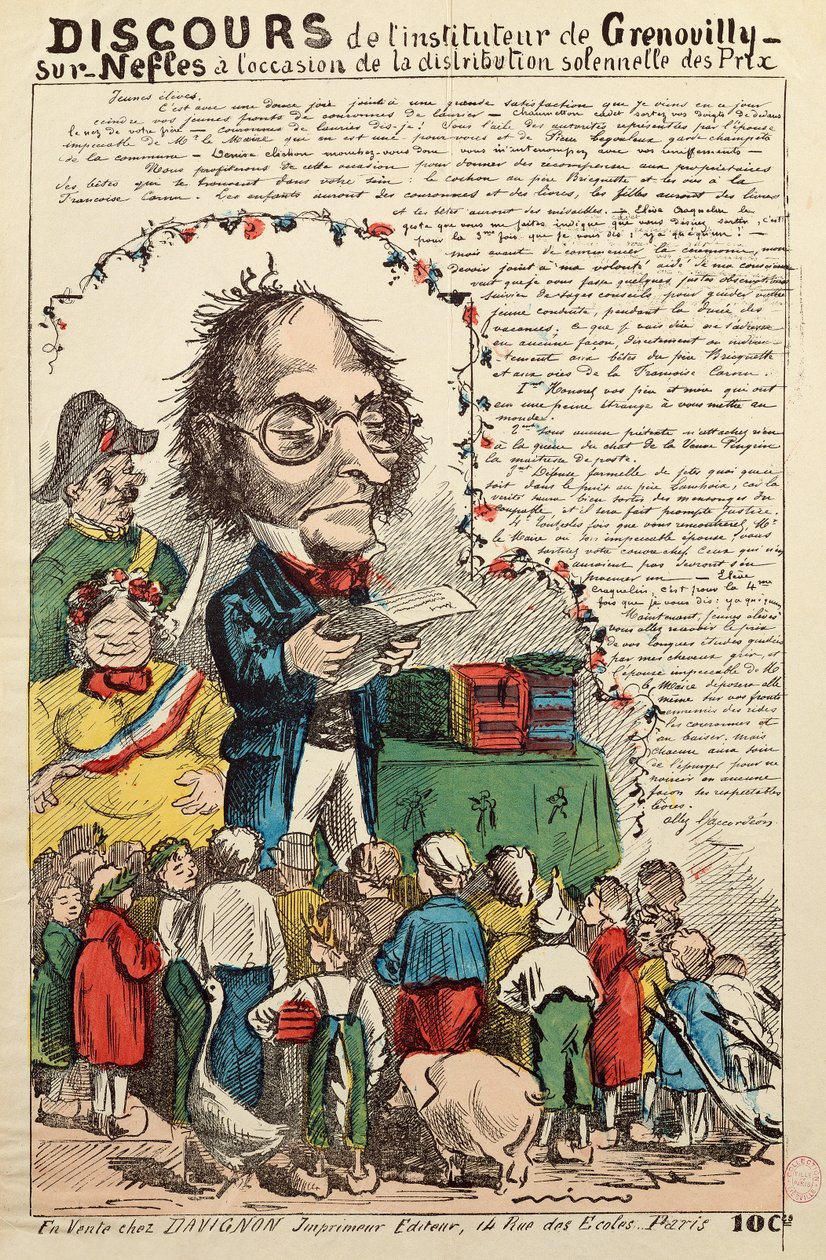 Discours du maître de Grenouilly sur Nefles lors de la distribution des prix - French School