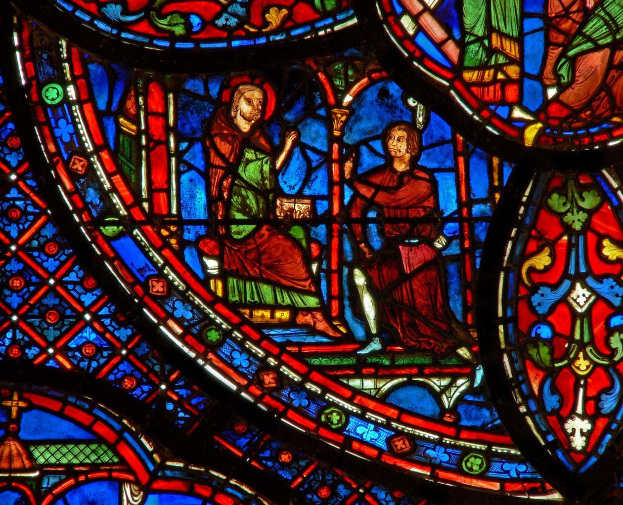 Saint Antoine : parlant avec un homme - French School