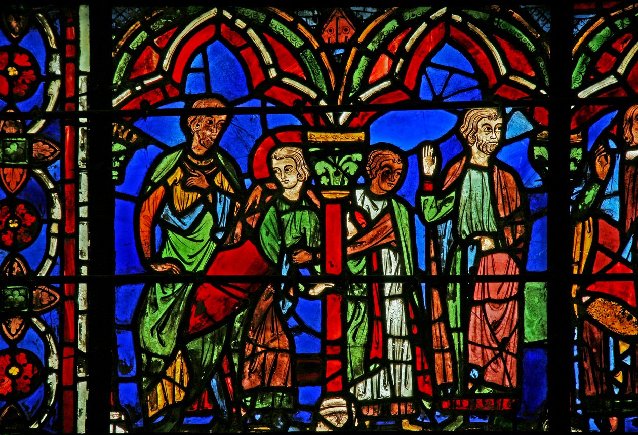 Vitrail de Saint Chéron : refuse le mariage - French School