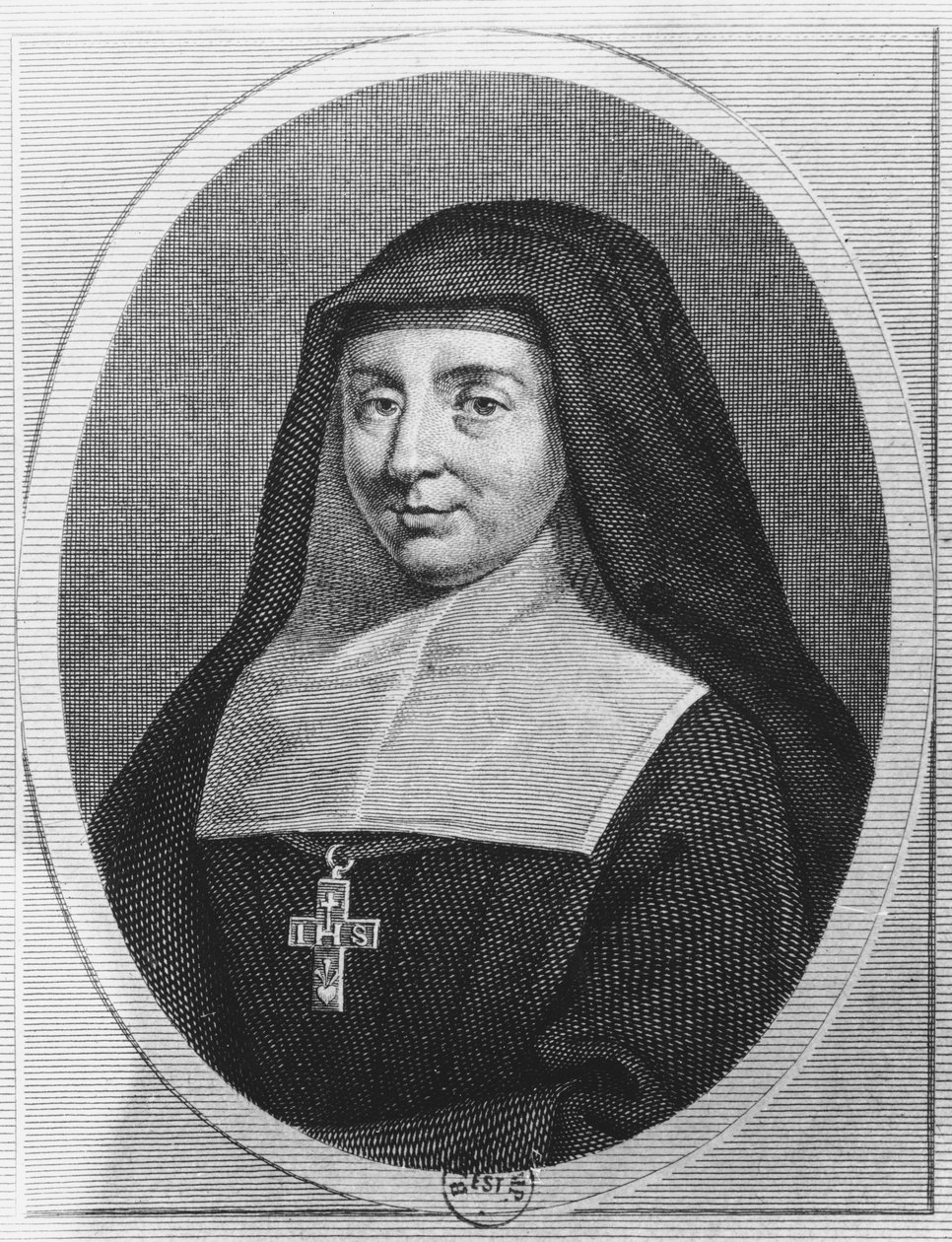 Sainte Jeanne-Françoise de Chantal (gravure) - French School