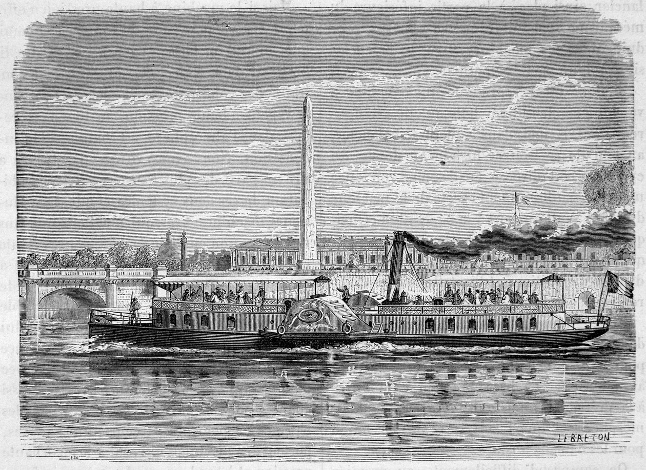 Bateau à vapeur (à roues) destiné à faire le service d